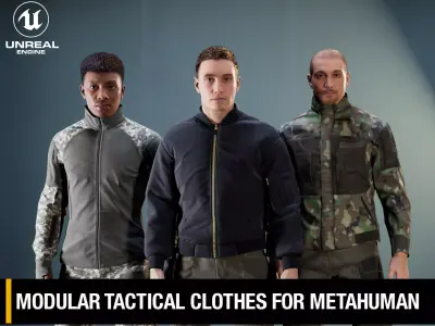 Tactical Clothes for MetaHuman - Game Ready Clothing - Rigged Low-poly 3D model
