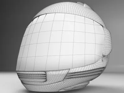 Helmet Black and Red 3D model