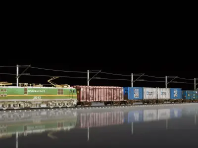 Indian Railways Ultimate Freight Pack Low-poly 3D model