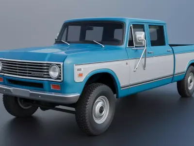 International Pickup Crew Cab 1974 3D print model