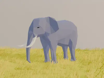 Elephant Low-Poly Free 3D model