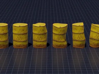 Toxic Waste Barrel Low-poly 3D model