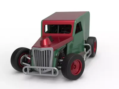 Dwarf car while turning Scale 1 to 25 3D print model