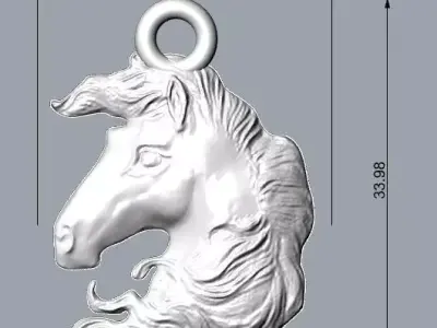 horse  pendant11 3D print model
