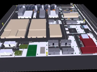 Factory Design Detailed Model 3D model