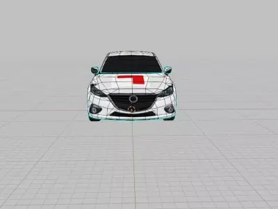 Low Poly Driving School Car Low-poly 3D model