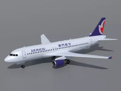 Airbus A320 Air Macau 3D model