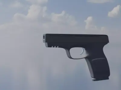Low poly hand gun Low-poly 3D model