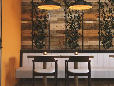 Rustic style cafe and bar 3D model