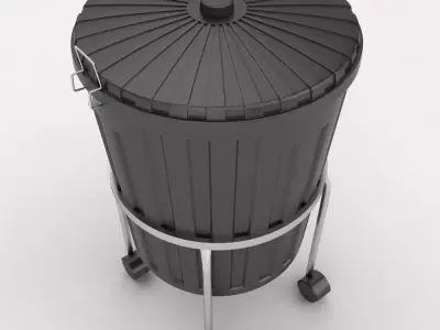 Wheel garbage dustbin 3d model 3D model