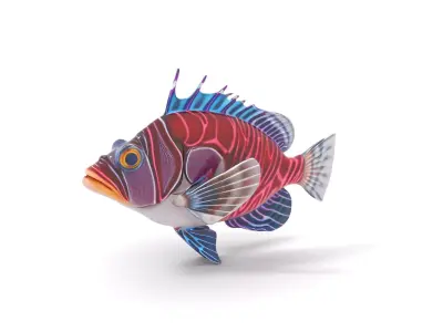 Vibrant Fish model pack Low-poly 3D model