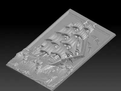 1 Sail CNC Relief Model 3D print model