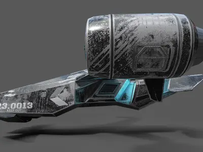Spacecraft N2 Low-poly 3D model
