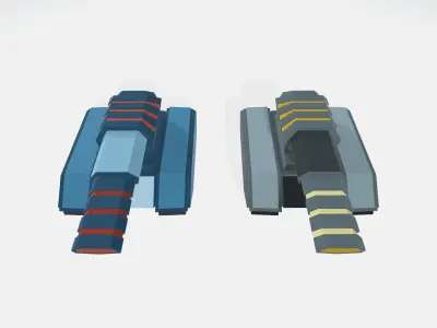 Free low poly sci-fi tank  Free low-poly 3D model