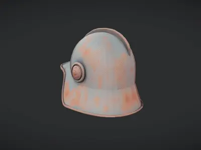 rusty vintage military helmet 3D model