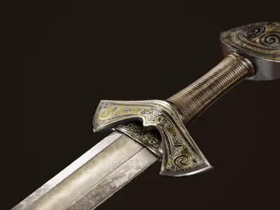 Viking Sword - Game Ready Low Poly PBR Low-poly 3D model