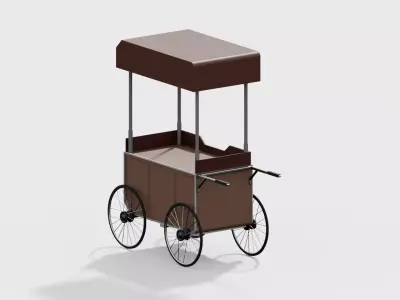 Sales Shopping Cart Low-poly 3D model