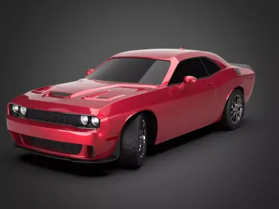 Free Dodge Challenger Hellcat 2015 Car 3D Model  Free low-poly 3D model