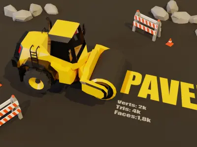 Builder Asset  Low-poly 3D model