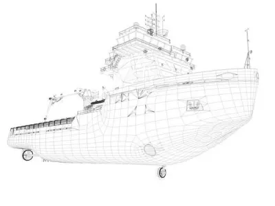 Icebreaker tugboat 3D model