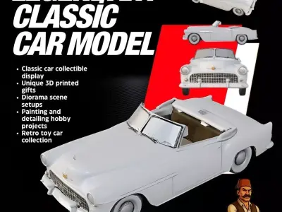  Classic Muscle Car Model V3  Bold Design for 3D Printing 3D print model purchase
