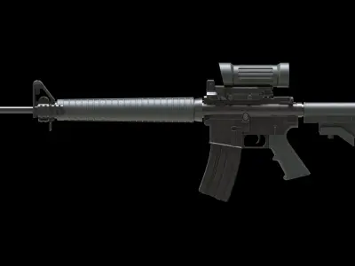 Colt Canada C7A2 Low Poly Low-poly 3D model