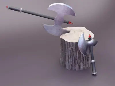 Weapons Pack and Bonus Viking Character Low-poly 3D model