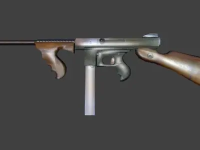 commando-mark-iii-45-carbine-tommy-gun wooden gun Free 3D model
