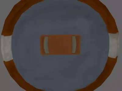 Wooden shield Low-poly 3D model 17
