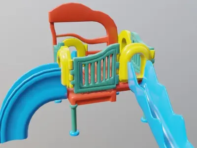 kid play ground park castles  3D model