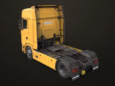 Heavy Truck Chassis 06 Generic Yellow All PBR Unity UE Textures 3D model