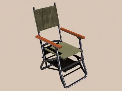 Military chair 01 Low-poly 3D model