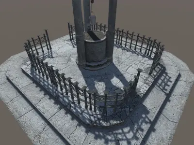 Old Gardenwell Low-poly 3D model
