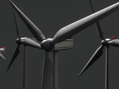 Wind Tourbine High Poly 3D Model C4D Rigged 3D model