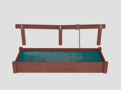 Horse Trough and Horse Post Low-poly  Low-poly 3D model
