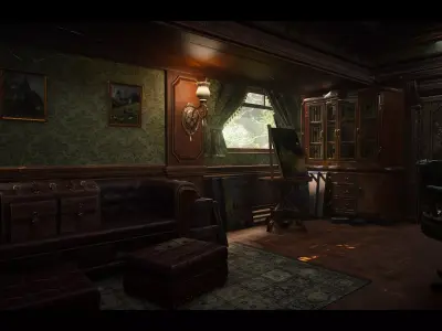 Victorian Train Interior Environment Pack Low-poly 3D model