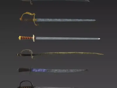 Sword Pack Low-poly 3D model 3