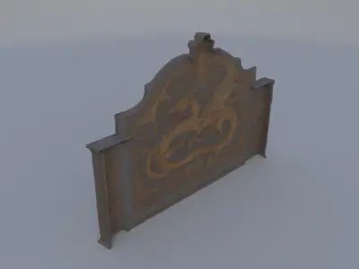 Dragon-Embossed Fireplace Screen 3D model