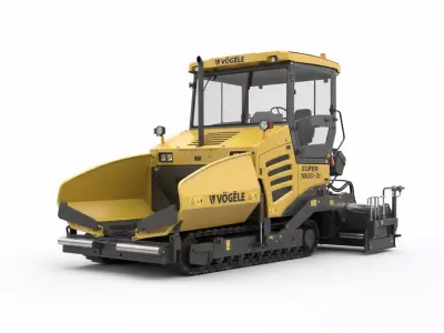 Super Tracked Asphalt Paver Heavy Construction Machinery Low-poly 3D model