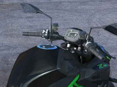 Kawasaki Z H2 2023 Hypersport Motorcycle 3D model