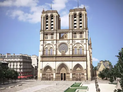 Notre Dame de Paris Tribute 3d model 3D model