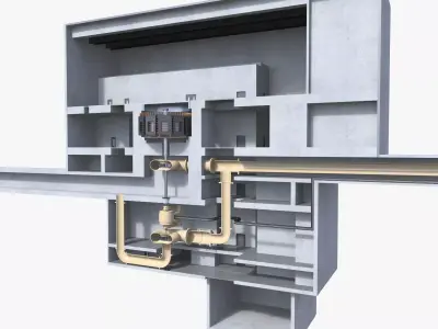 Pumped Storage Hydro Electric Power Plant 3D model