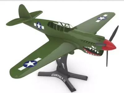 Curtiss P-40 3D print model purchase