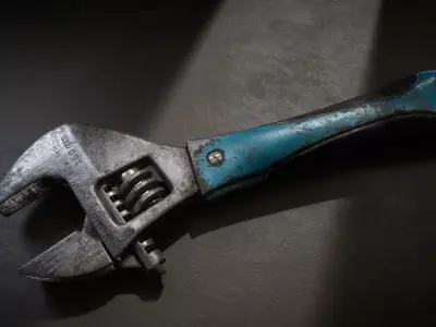 Photorealistic Low Poly Wrench Tool 3D Model Low-poly 3D model