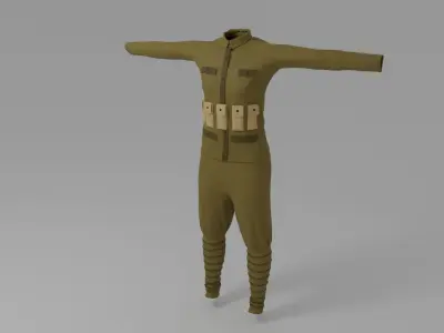 WW1 Soldier Uniform Low-poly 3D model