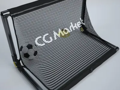 Portable Soccer Goal and Soccer Ball with Training Cone 3D print model