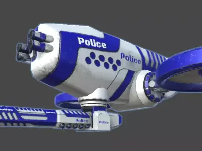 Futuristic Police Drone 03 - Unity Game Ready Asset Low-poly 3D model