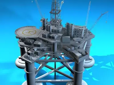 Oil platform 3D model 6