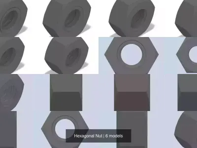 Hexagonal Nut 3D Model Pack