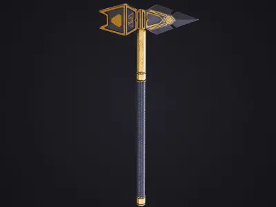 Battle Hammer 04 PBR Unity UE V-Ray Textures Included Low-poly 3D model